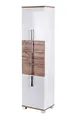 Schildmeyer Hochschrank Luca 135870, weiß glanz/Eiche Landhaus Dekor, 40,3/32,0/163,7 cm