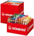STABILO - Buntstift, Wasserfarbe & Wachsmalkreide - woody 3 in 1-76er Box mit 4 Spitzern