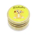 GICO Milchzahndose, Zahndose Milchzähne Bilderdose mit diversen Motiven aus Holz für Jungen und Mädchen mit Drehverschluss 44 mm (Löwe)