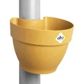 elho Vibia Campana Fallrohrpflanzgefäss 40 - Blumentopf für Regenrohr - vertikaler Garten - 100% recyceltes Plastik - Ø 21.6 x H 16.3 cm - Gelb/Honig Gelb
