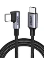 UGREEN 60W USB C Kabel auf USB C Winkel PD 3.0 PPS USB C Ladekabel 90 Grad kompatibel mit iPhone 16 Pro Max, iPhone 15, Galaxy S24 S23 A55 A25 Pixel 9/8/7 iPad Pro/Air 2024 Steam Deck usw. (3m)