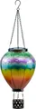 Northpoint LED Solar Laterne XL Heißluftballon Windlicht Metall-Gestell Kunststoff Außenbereich Dekoration Garten Solarpanel Regenbogenfächer