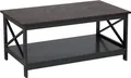 BELIANI Couchtisch Schwarz 55 x 100 cm MDF Tischplatte Matt Rechteckig Klassisch