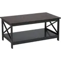 Beliani - Couchtisch Schwarz 55 X 100 Cm Mdf Tischplatte Matt Rechteckig Klassisch