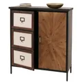 Apothekerkommode MCW-O79, Schrank Highboard Staufächer, Vintage Shabby-Look 94x80x35cm, natur hell