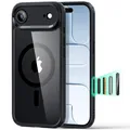 ESR für iPhone Air Hülle mit Kamerasteuerung Capture Button, Kompatibel mit Magsafe, Handyhülle für iPhone 17 Air Case, Anti-Vergilbung, Zertifizierter Militärschutz Starke Stoßfest, Klares Schwarz