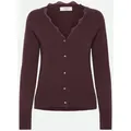 rosemunde Cardigan Laica lace cardigan mit Wolle und Kaschmir mit V-Ausschnitt und Spitzenkante, langen Ärmeln, Kaschmiranteil rot XS (34)