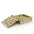 WICKEY Sandkasten Holz Sandkiste King Kong 120x120 cm mit Deckel für Kinder, Buddelkiste, Spielplatz im Garten aus Holz, langlebiger Abenteuerspielplatz für Kinder