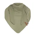KNIT FACTORY - Lola Dreieckstuch - Fein Gestrickter Damen Schal - Tuch Schal - Für Frühling und Sommer - Baumwollmix - Olive - 190x85 cm
