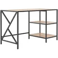 Boxxx Schreibtisch, Schwarz, Eiche Artisan, Metall, Holzwerkstoff, Holzoptik, eckig, Gittergestell, 60x74x120 cm, Stauraum, Arbeitszimmer, Schreibtische, Bürotische