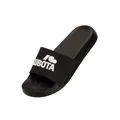 Kubota Basic Badelatschen Herren & Damen - Rutschfest Badeschuhe - Flip Flops für Sauna & Strand - Leichte Hausschuhe - Schwarz 39