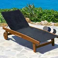 Beautissu XL Frottee Handtuch für Sonnenliege 70x200cm Marbella – 100% Baumwolle, Weich & Antirutsch – Premium Auflage Gartenliege Handtuch Strandtuch für Liege Garten, Terrasse & Strand Anthrazit