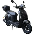 Motorroller GT UNION "Massimo 45", schwarz (schwarz, schwarz), Motorroller & Mofas, mit Topcase, 45 km/h, Luftgekühlter Motor, B:67cm H:115cm L:189cm
