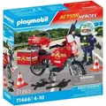 PLAYMOBIL 71466 - Action Heroes - Feuerwehrmotorrad am Unfallort