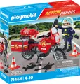 PLAYMOBIL Action Heroes 71466 Feuerwehrmotorrad am Unfallort
