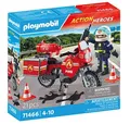 PLAYMOBIL Action Heroes Feuerwehrmotorrad am Unfallort 71466