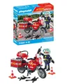 PLAYMOBIL Action Heroes 71466 Feuerwehrmotorrad am Unfallort, rasante Fahrt zum 