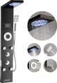 VEVOR Duschpaneel-Turmsystem (6 in 1) mit Regenwasserfall-Duschkopf & LED, (1345 mm) Duschsäule aus gebürstetem Edelstahl