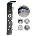 VEVOR Duschpaneel-Turmsystem (6 in 1) mit Regenwasserfall-Duschkopf & LED, (1345 mm) Duschsäule aus gebürstetem Edelstahl, Regenmassagesystem zur Wa
