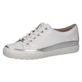 CAPRICE Damen Sneaker flach aus Leder mit Schnürsenkeln, Weiß (White Comb), 36.5 EU