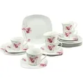 Creatable Kaffeeservice, Weiß, Keramik, 18-teilig, Blume, 200 ml,200 ml, lebensmittelecht, Essen & Trinken, Geschirr, Geschirr-Sets, Kaffeeservice