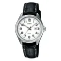 Casio Damenuhr LTP-1302L-7BVEF Lederarmband schwarz weiss