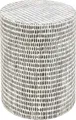 Kare Design Beistelltisch Piano, schwarz/weiß, rund, zylinderförmig, 36cm Durchmesser, Intarsienmuster, Couchtisch, Nachttisch, Dekofläche