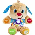Fisher-Price Lernspaß-Hündchen mit drei Stufen | sprechendes Kuscheltier mit Musik als Kinderspielzeug und Baby Spielzeug | Interaktiver Teddybär, Version: Französisch, FPM44