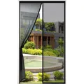 Fliegengitter Tür Magnetvorhang Schwarz 120x220cm Kinderleichte Klebemontage