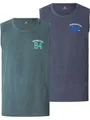 Jan Vanderstorm Herren Doppelpack Tanktop Poro Muskelshirt | Sportshirt mit Rundhalsausschnitt | Reine Baumwolle | große Größe L-7XL Dunkelblau, 76/78
