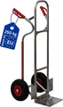 Alu-Sackkarre RAGNAR mit klappbarer Schaufel, Treppenrutsche & pannensichere PolyurethanBereifung | Traglast 250kg | HxBxT 117x60x52cm | Aluminiumrahmen | Silber | Transportkarre Staplerkarre klappbar