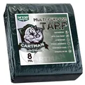 CARTMAN Finished Size 14x20 Feet Waterproof Green Tarp 8 Mil Thick, Multipurpose Protective Cover for Emergency Rain Shelter Camping Tarpaulin