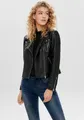 ONLY Lederimitatjacke ONLGEMMA – Bikerjacke mit asymmetrischem Reißverschluss tailliert, casual, Lederimitat, Reißverschlusstaschen