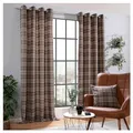 heimtexland ® Ösenschal Cosy mit Woll-Charakter Blickdicht Tartan kariert HxB 240x135 Vorhang Schotten-Karo Deko Gardine Typ899 Khaki-rosa