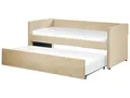 Tagesbett für 2 Personen Samt beige mit Lattenrost 90x200 cm ausziehbar Troyes