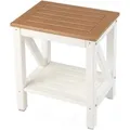 Costway Duschbank Bad mit Ablage Bis 150 kg Braun 43 x 32 x 47 cm