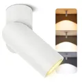 SSC-LUXon TOBI-L Aufputz Strahler 2-in-1 für Wand & Decke mit LED GU10 6W warmweiß - Spotlight Lampe weiß schwenkbar drehbar