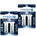 4 Everactive Pro Alkaline C LR14 Batteries 1.5V R14 8000mAh 2030 Neu