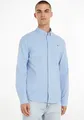 Langarmhemd "TJM Slim Stretch Oxford Shirt", mit Flaglabel auf der Brust, Gr. L - N-Gr, Perfume Blue N-Gr