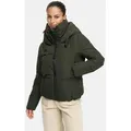 Marikoo Winterjacke Ninikaa kurze Winterjacke mit extra hohem Windschutzkragen grün M (38)