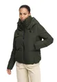 MARIKOO Damen Winterjacke (XS-XXL) - gesteppt, mit Kapuze, innen Fleecefutter - N086 - DarkOlive Größe M - Gr.M