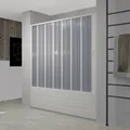 DUSCHTÜR NISCHENTÜR BADEWANNEN AUFSATZ PVC WEISS 170 CM SEITLICHE SCHIEBETÜR