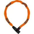 ABUS Kettenschloss Catena 6806K – Leichtes Fahrradschloss aus gehärtetem Stahl mit modischem Textilschlauch – Vierkantkette mit ABUS-Sicherheitslevel 6 – 85 cm – Orange