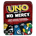 Mattel Games UNO No Mercy Kartenspiel in Einer Aufbewahrungsdose zum Mitnehmen für Kinder, Erwachsene und Familienabende mit zusätzlichen Karten, Sonderregeln und härteren Strafen, HXT57