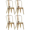 CLP Besucherstuhl, Gold, Metall, 44x89x48 cm, Esszimmer, Stühle, Esszimmerstühle, Vierfußstühle