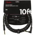 Instrumentenkabel Fender Deluxe Series BlackTweed 3 m Angled Audio Kabel Gitarre