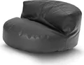 Green Bean® Sitzsack Sofa aus Kunstleder mit EPS Perlen Füllung - Lounge im Sitzsack-Design 90 x 50 cm mit ergonomischer Rückenlehne - Dunkelblau