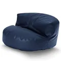 Green Bean Sitzsack Sofa aus Kunstleder mit EPS Perlen Füllung - Lounge im Sitzsack-Design 90 x 50 cm mit ergonomischer Rückenlehne - Dunkelblau