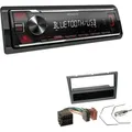 Kenwood KMM-BT209 1-DIN Autoradio Bluetooth USB AUX-In Short Body mit Einbauset für Opel Corsa C 2000-2004 charcoal-metallic
