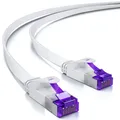 deleyCON 15m RJ45 Patchkabel Flachkabel CAT7 Rohkabel U/FTP LAN Netzwerkkabel